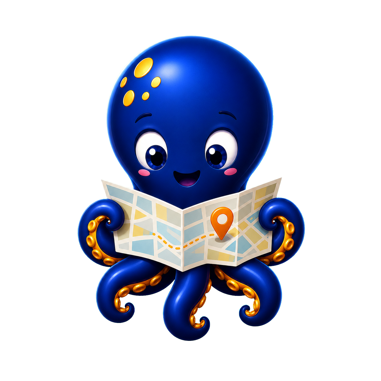 La mascotte Qofet explore la carte de l’Île-d’Yeu